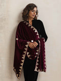 trueBrowns Wine Velvet Gota Patti Stole | Grocsy
