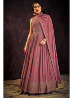 Myra Mauve Real Georgette Designer Gown Style Suit | Grocsy