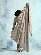trueBrowns Sage Printed Velvet Shawl | Grocsy