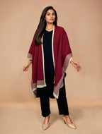 trueBrowns Maroon Woollen Kaftan Cape | Grocsy