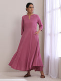 trueBrowns Onion Pink Dobby Anarkali Pant Set | Grocsy