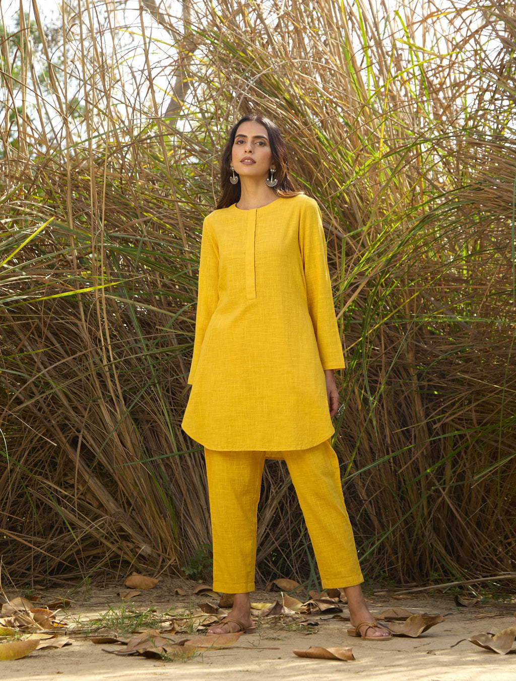 trueBrowns Mustard Cotton Co-ord Set | Grocsy
