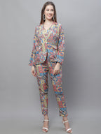 Jainish Women's WoDigital Printed Crop Top and Jacket Set - Multi | Grocsy