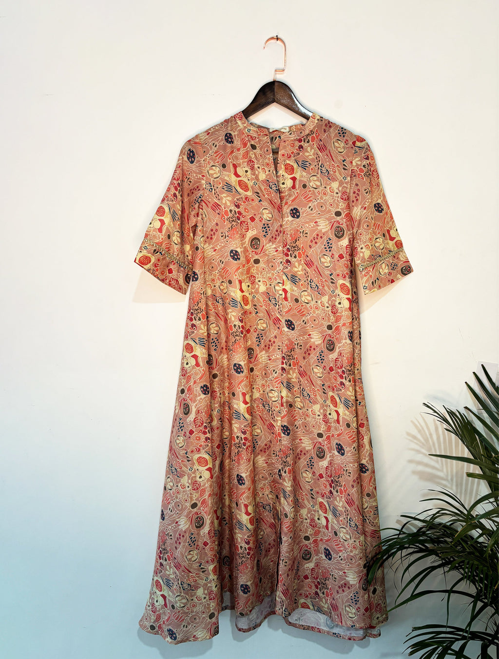 trueBrowns Beige Flared Kurta Set | Grocsy