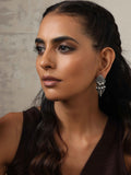 trueBrowns Silver Tone Leaf Stud Earrings | Grocsy
