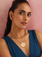 trueBrowns Brass Circular Layererd Necklace | Grocsy
