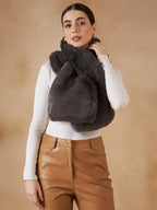 InWeave Slaty Grey Faux Fur Neck Warmer | Grocsy