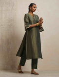 trueBrowns Green Tissue Kurta Set | Grocsy