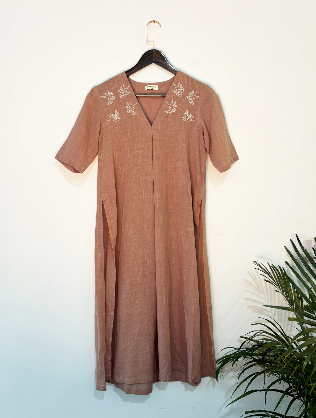 trueBrowns Pink Gauze Dobby Kurta Set | Grocsy