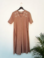 trueBrowns Pink Gauze Dobby Kurta Set | Grocsy