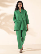 trueBrowns Green Cotton Relaxed Co-ord Set | Grocsy