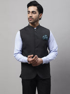Even Apparels Men's Grey Nehru Jacket With Welt Pockets | Grocsy