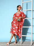 InWeave Women's Bright Pink Indian Bull Print Kaftan | Grocsy