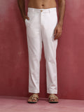trueBrowns Men's White Cotton Twill Pants | Grocsy