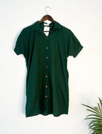 trueBrowns Dark Green Cotton Dobby Top | Grocsy