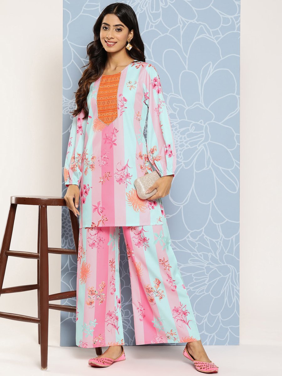 Ahalyaa Striped Ethnic Co-Ords | Grocsy