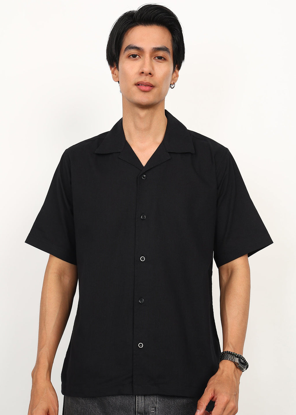 Fabmade Noir Linen Shirt | Grocsy