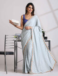 trueBrowns Grey Muslin Silk Saree | Grocsy