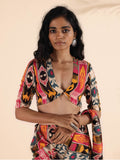 trueBrowns Cola Muslin Ikat Deep V-Neck Blouse | Grocsy
