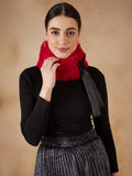 InWeave Women's Cherry Red Fur Neckpiece | Grocsy