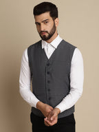 Even Apparels Men's Grey Waistcoat with welt pockets | Grocsy