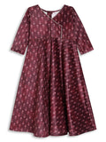 Ahalyaa Girls Printed A-Line Maxi Ethnic Dresses | Grocsy