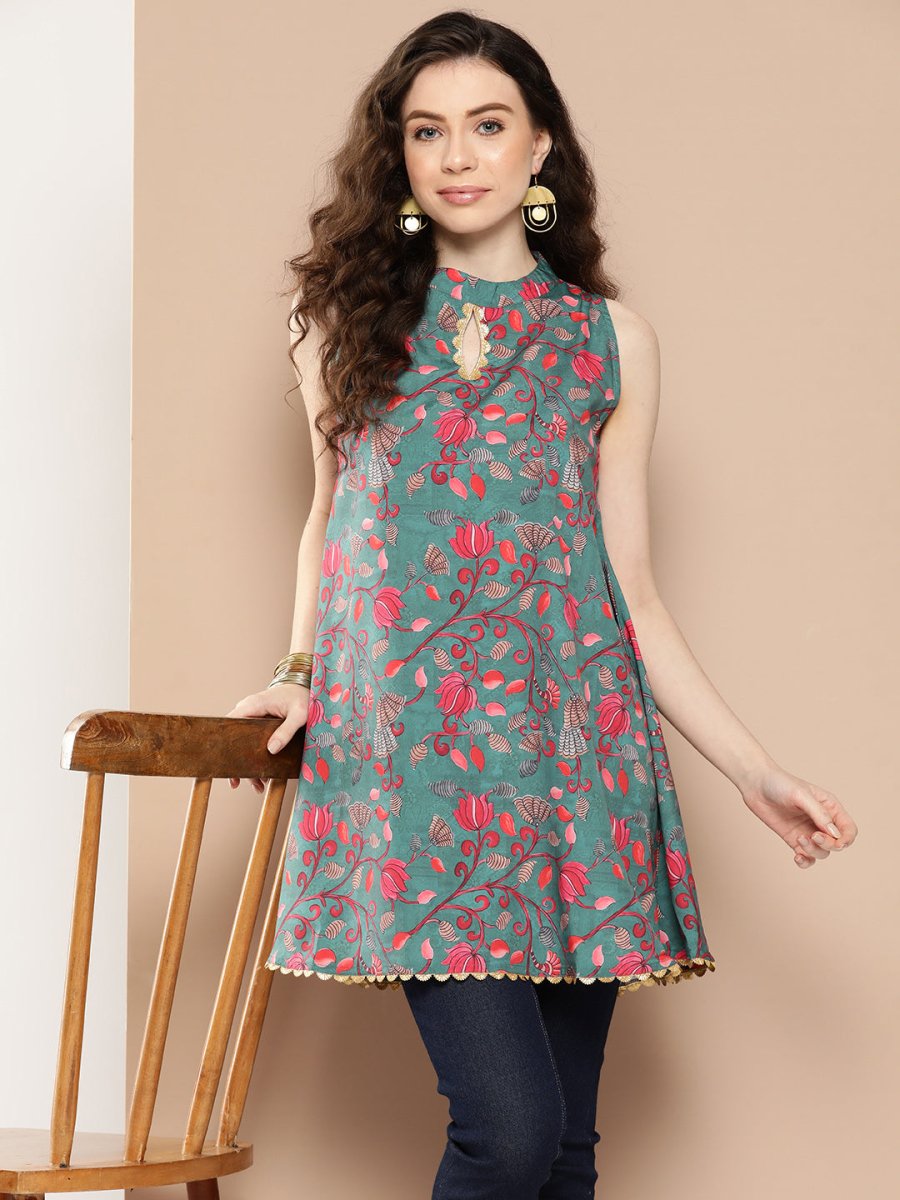 Ahalyaa Floral Printed Tunic | Grocsy