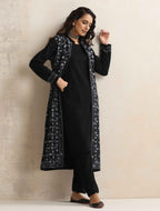trueBrowns Black Kashmiri Woollen Jacket 3pc Set | Grocsy