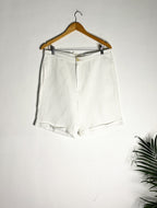 trueBrowns White Cotton Shorts | Grocsy