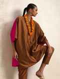 trueBrowns Brown Silk Co-ord Set | Grocsy