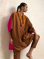 trueBrowns Brown Silk Co-ord Set | Grocsy