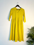 trueBrowns Lime Slub Dress | Grocsy