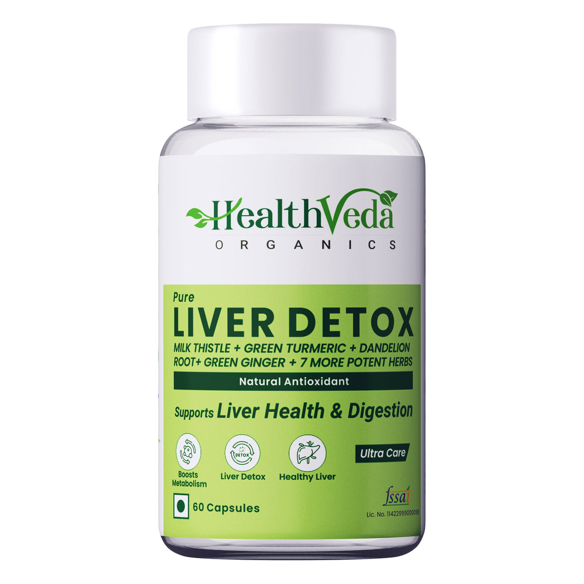 Health Veda Organics Plant Based Liver Detox Capsules | Grocsy