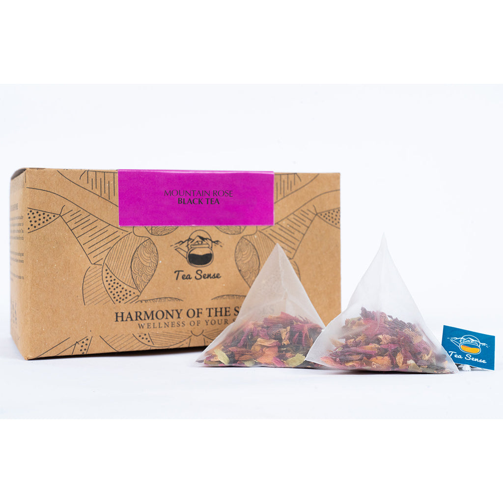 Tea Sense Mountain Rose Black Tea Bags Box | Grocsy