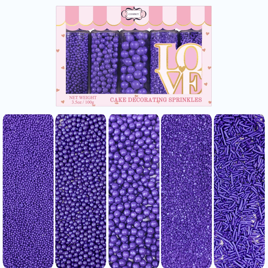 Confect Sprinkles for Cakes & Cupcakes Decoration | USP-1(Purple) | Grocsy