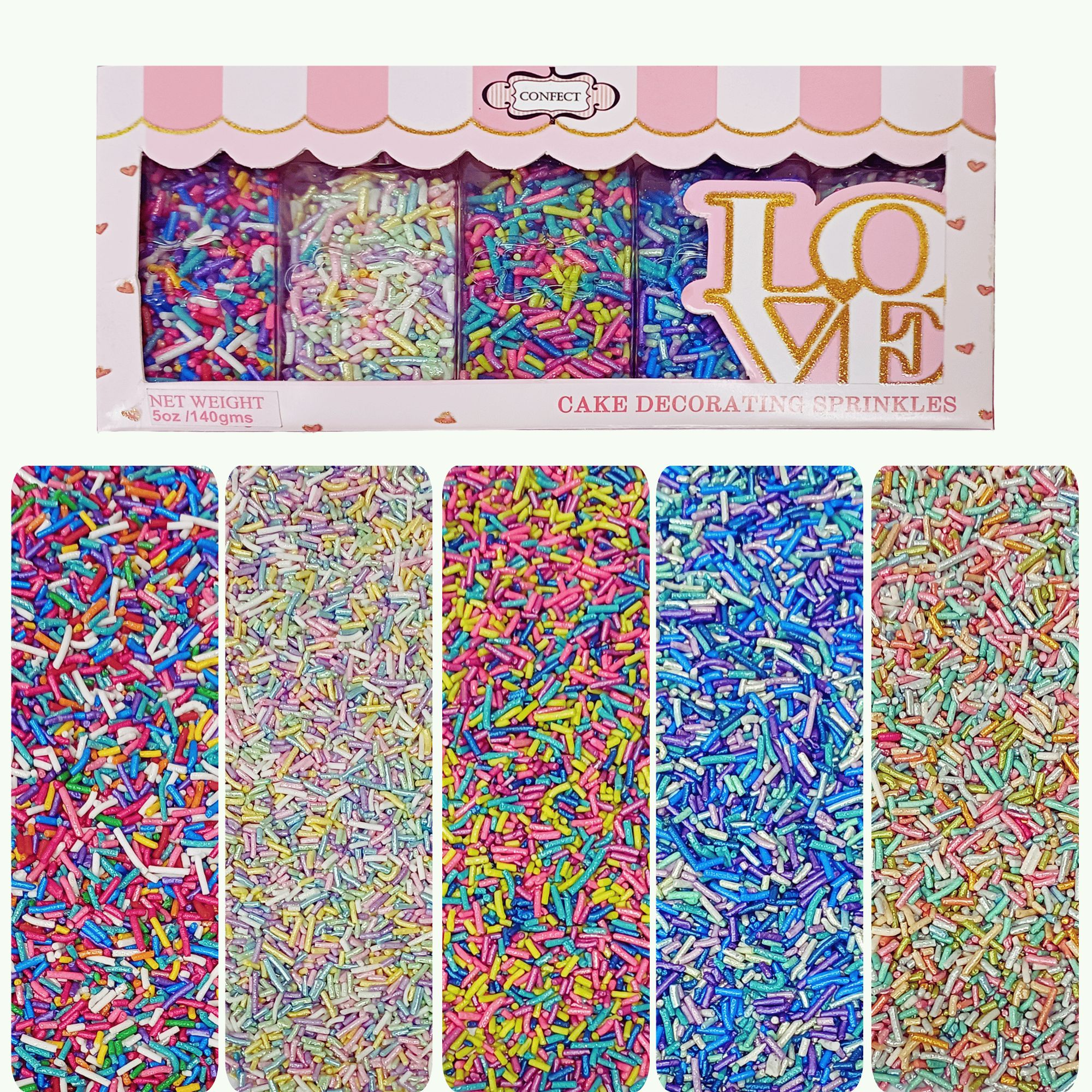 Confect Rainbow Magic Sprinkles | (01) Mix Colourful Sprinkles | Grocsy