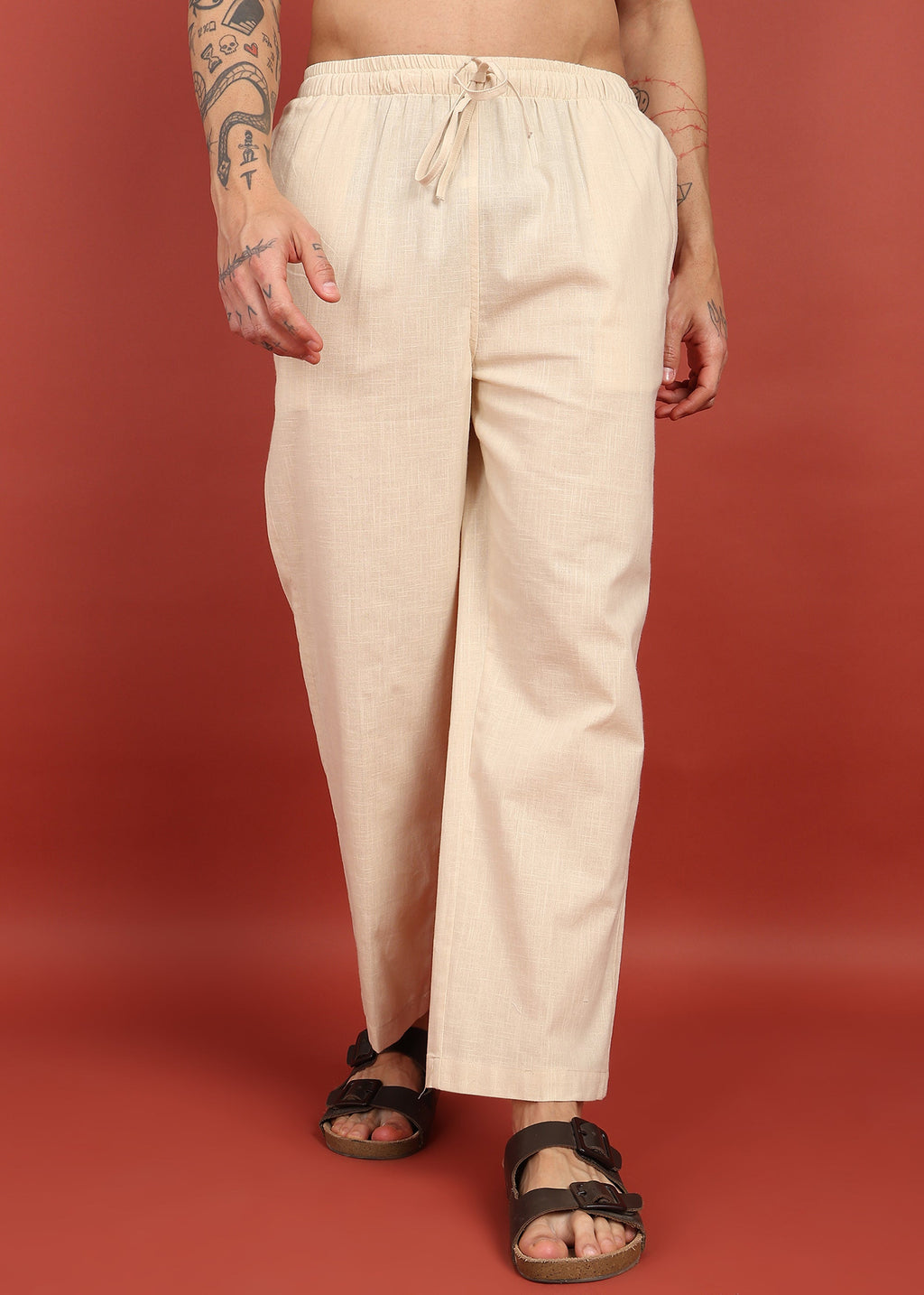 Fabmade Ivory Comfort Linen Pyjama | Grocsy