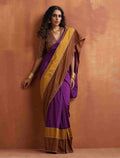 trueBrowns Purple Silk Ready To Wear Saree | Grocsy