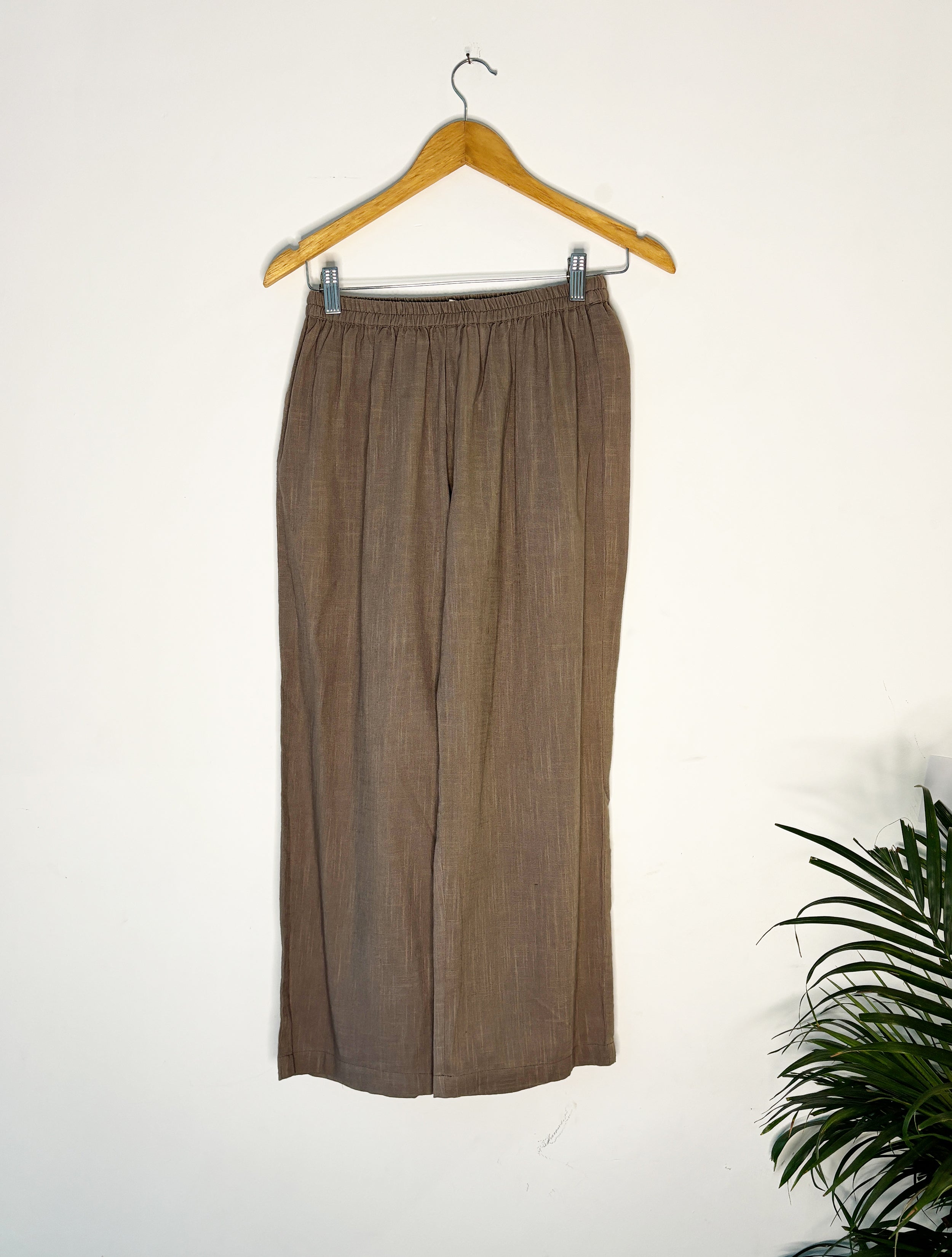 trueBrowns Beige Gauze pant | Grocsy
