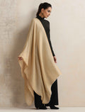 trueBrowns Beige Weave Woollen Stole | Grocsy