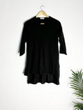 trueBrowns Black Slub Short Top | Grocsy