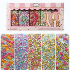 Confect Spring Sprinkles |  5 White, Pink and Sky Blue Pearls & Stars Pack of 5 (EAST 6) - 100Gms | Grocsy