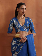 trueBrowns Blue Metallic Blouse | Grocsy