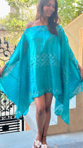 Noroke True Blue Silk Beachwear Cover Up | Grocsy