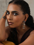 trueBrowns Silver Gold Tone Kundan Earrings | Grocsy