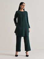 trueBrowns Dark Green Front Placket Co-Ord Set | Grocsy