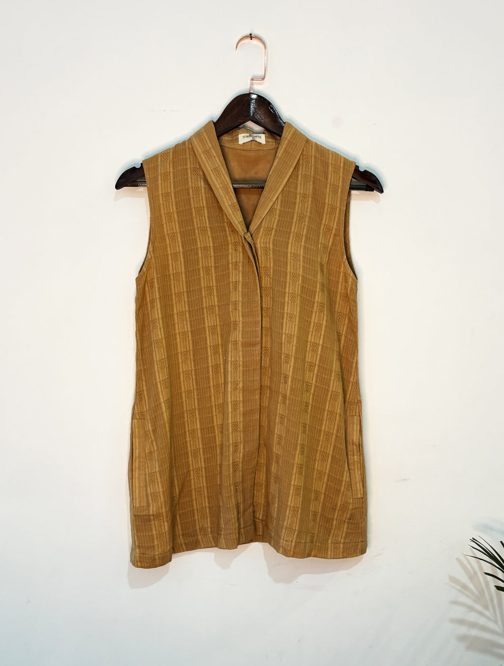 trueBrowns Beige Straight Co Ord Set | Grocsy