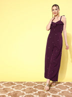 Ahalyaa Printed Basic Jumpsuit with Ruffles | Grocsy