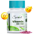 Sprowt Vitamin D3 + K2 Help in Strong Bones Tablets | Grocsy
