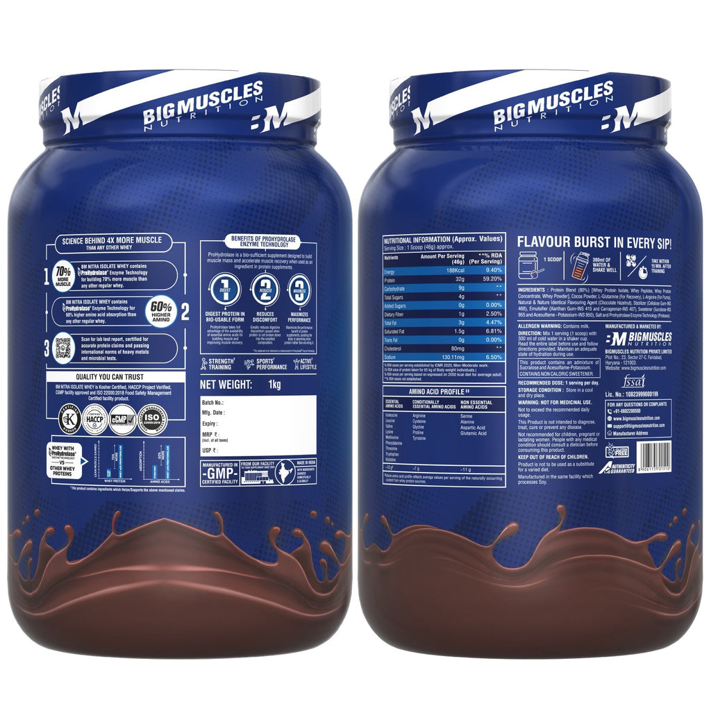 Big Muscles Nutrition Nitra Isolate Whey Protein | Grocsy